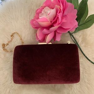 Burgundy Velvet Kayu clutch